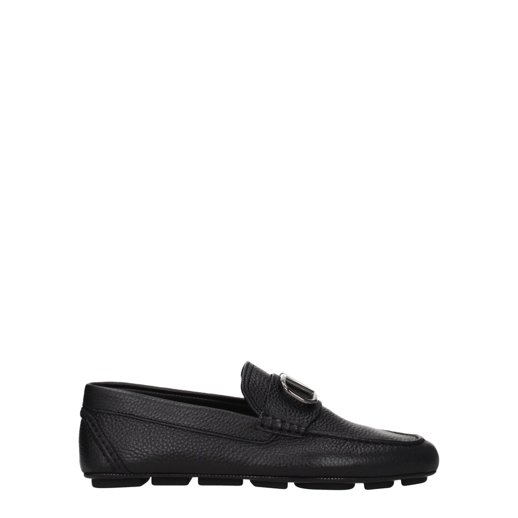 Valentino Garavani Schwarze Leder Slipper