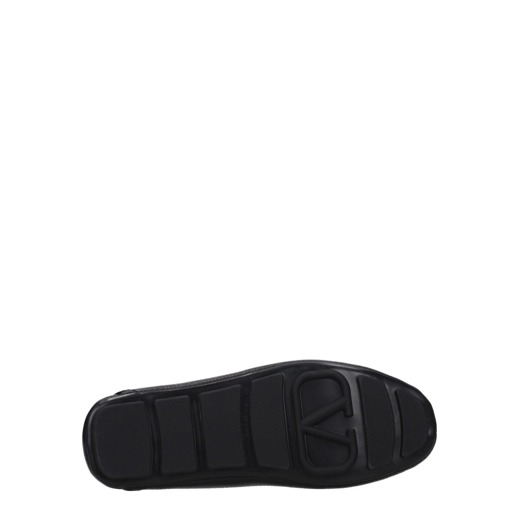 Valentino Garavani Schwarze Leder Slipper