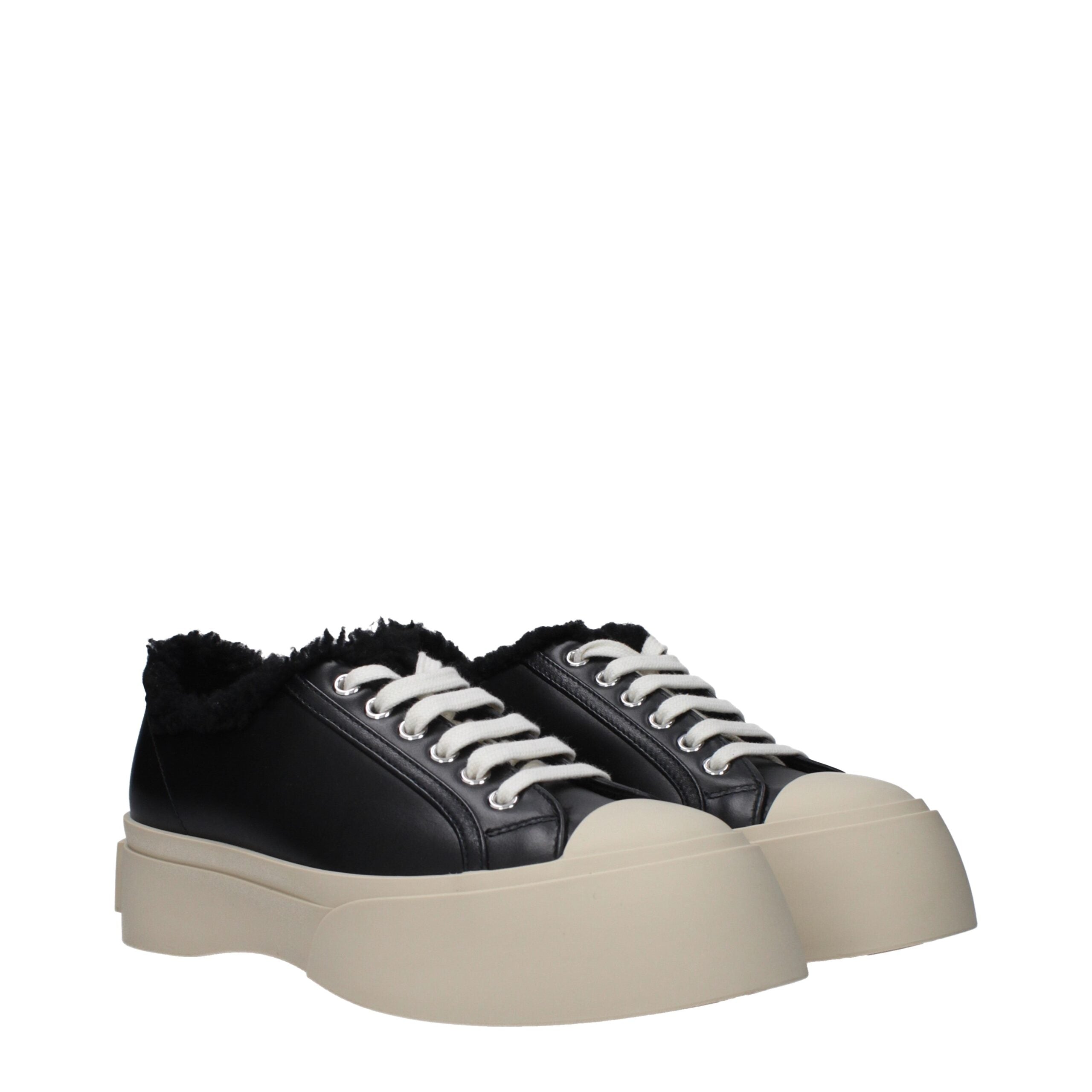 Marni Chunky Sneakers aus schwarzem Leder