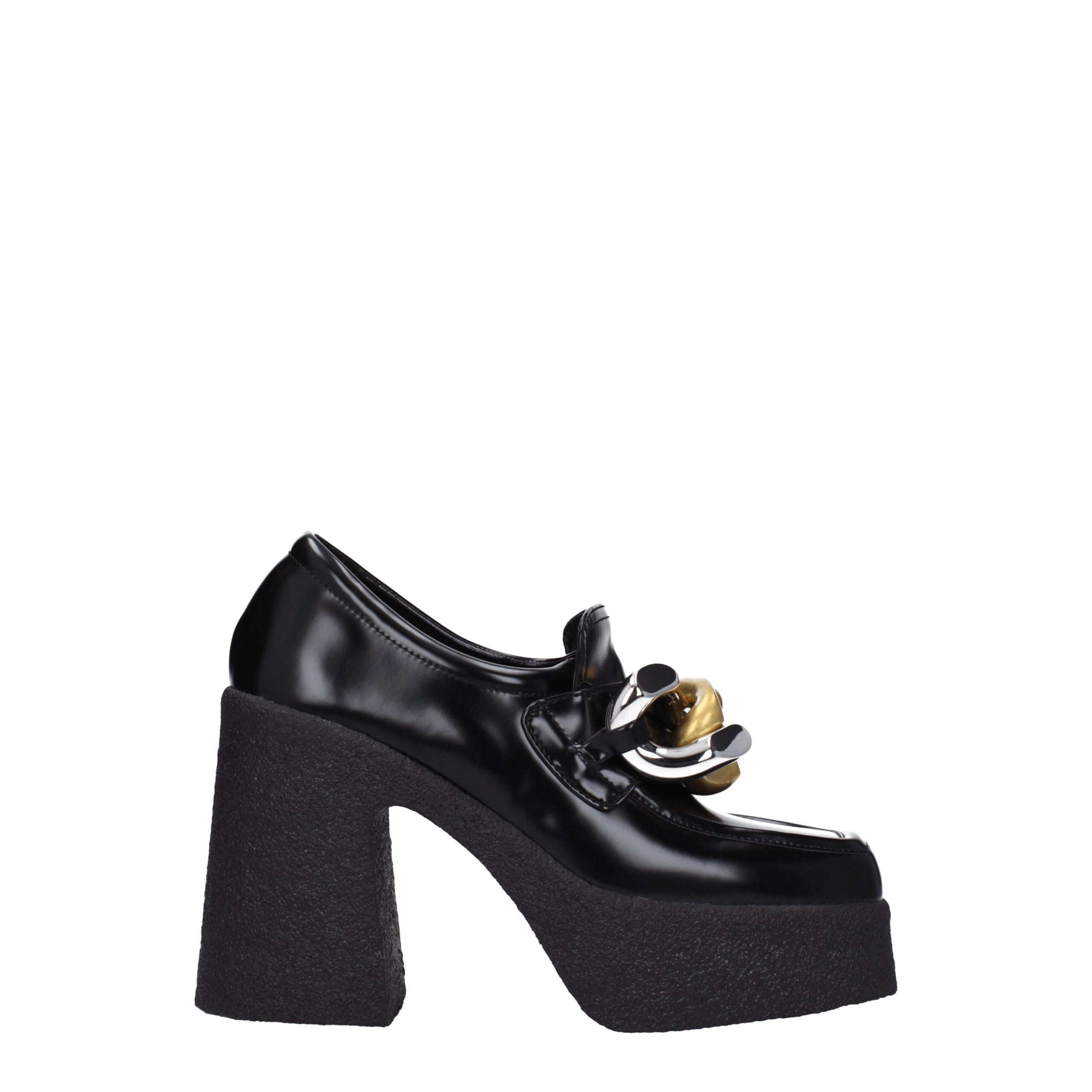 Stella McCartney Schwarze Plateau-Loafer aus Leder