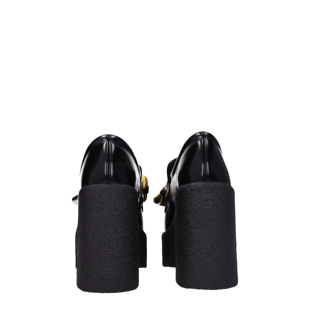 Stella McCartney Schwarze Plateau-Loafer aus Leder