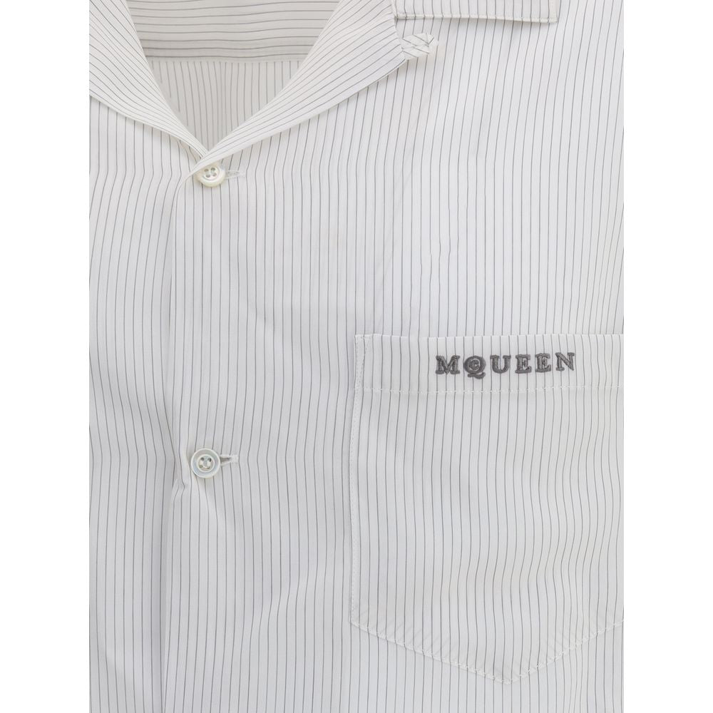 Alexander McQueen Weißes Viskose-Musterhemd