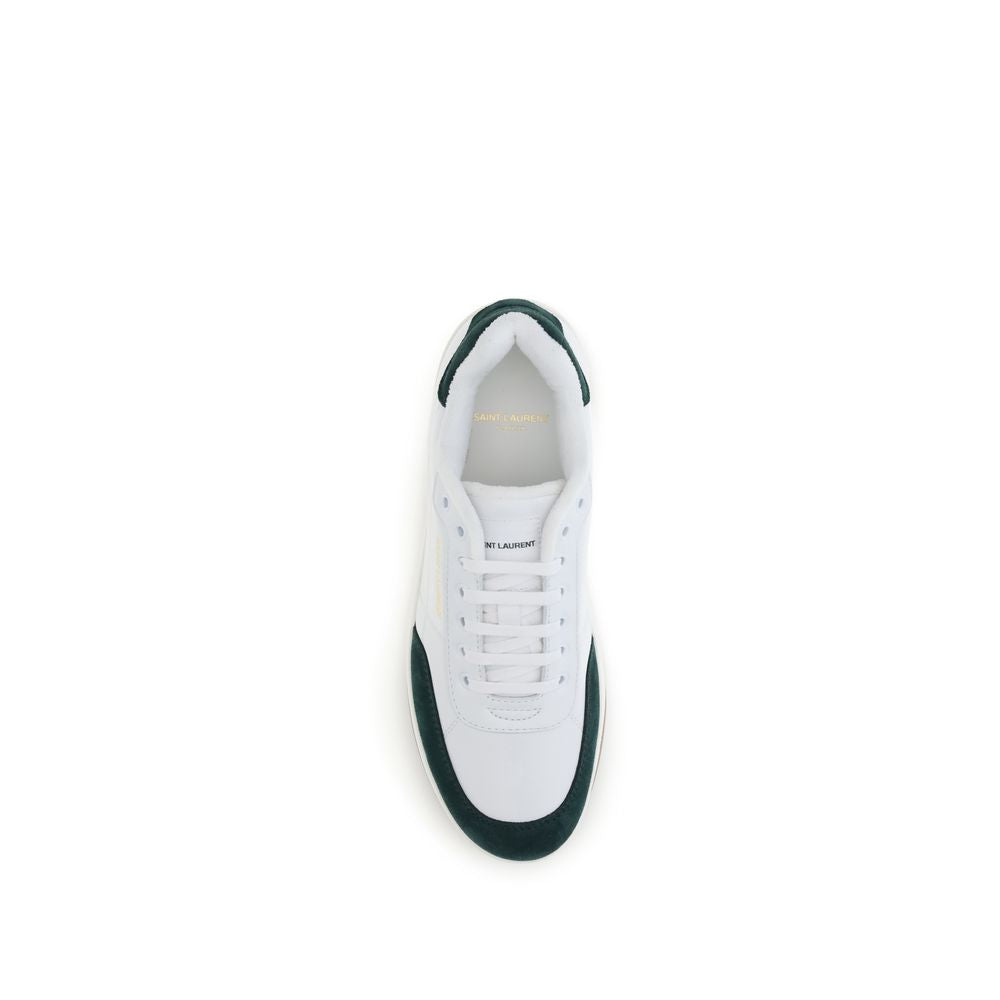 Saint Laurent Weiße Kalbshaut Bos Taurus Sneakers mit niedrigem Schaft