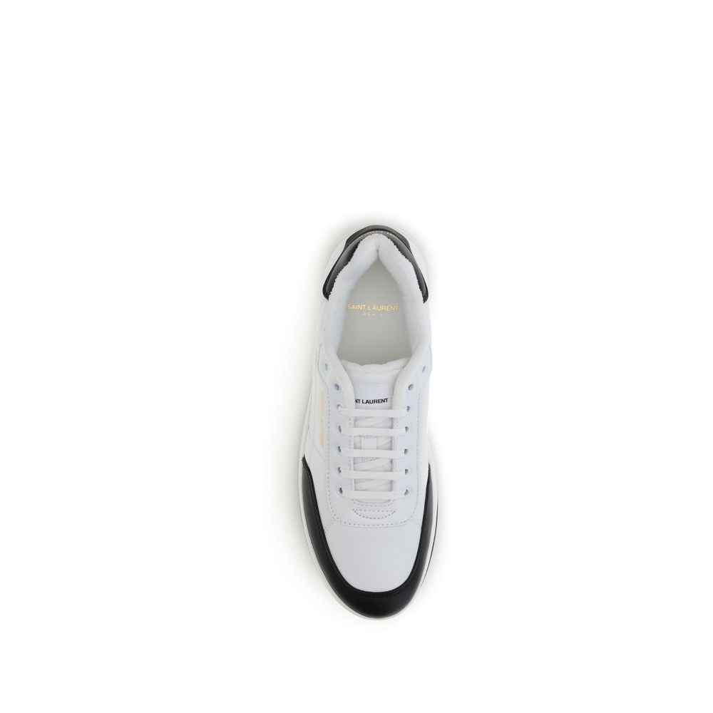 Saint Laurent Weiße Kalbshaut Bos Taurus Sneakers mit niedrigem Schaft