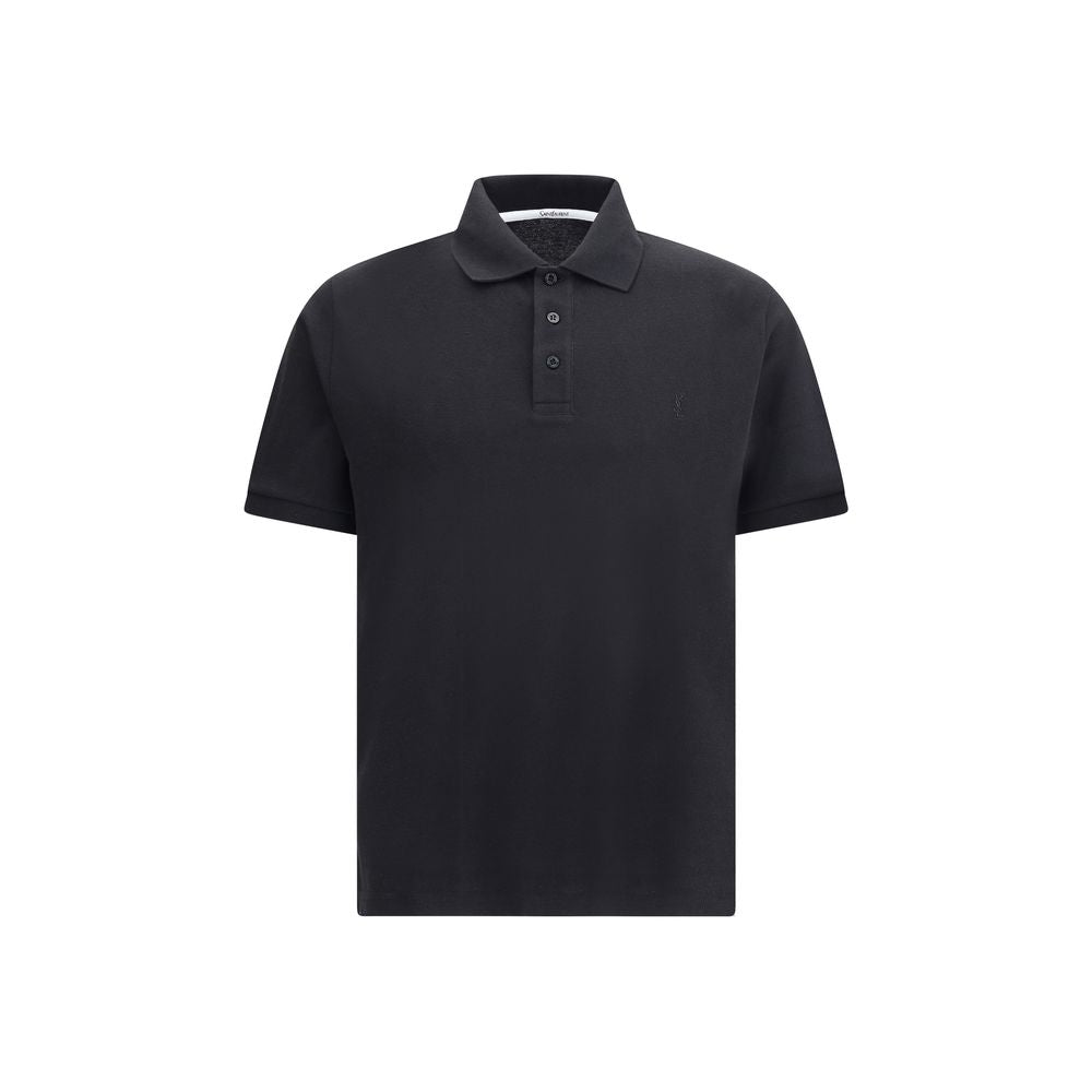 Saint Laurent Schwarzes Baumwoll-Poloshirt
