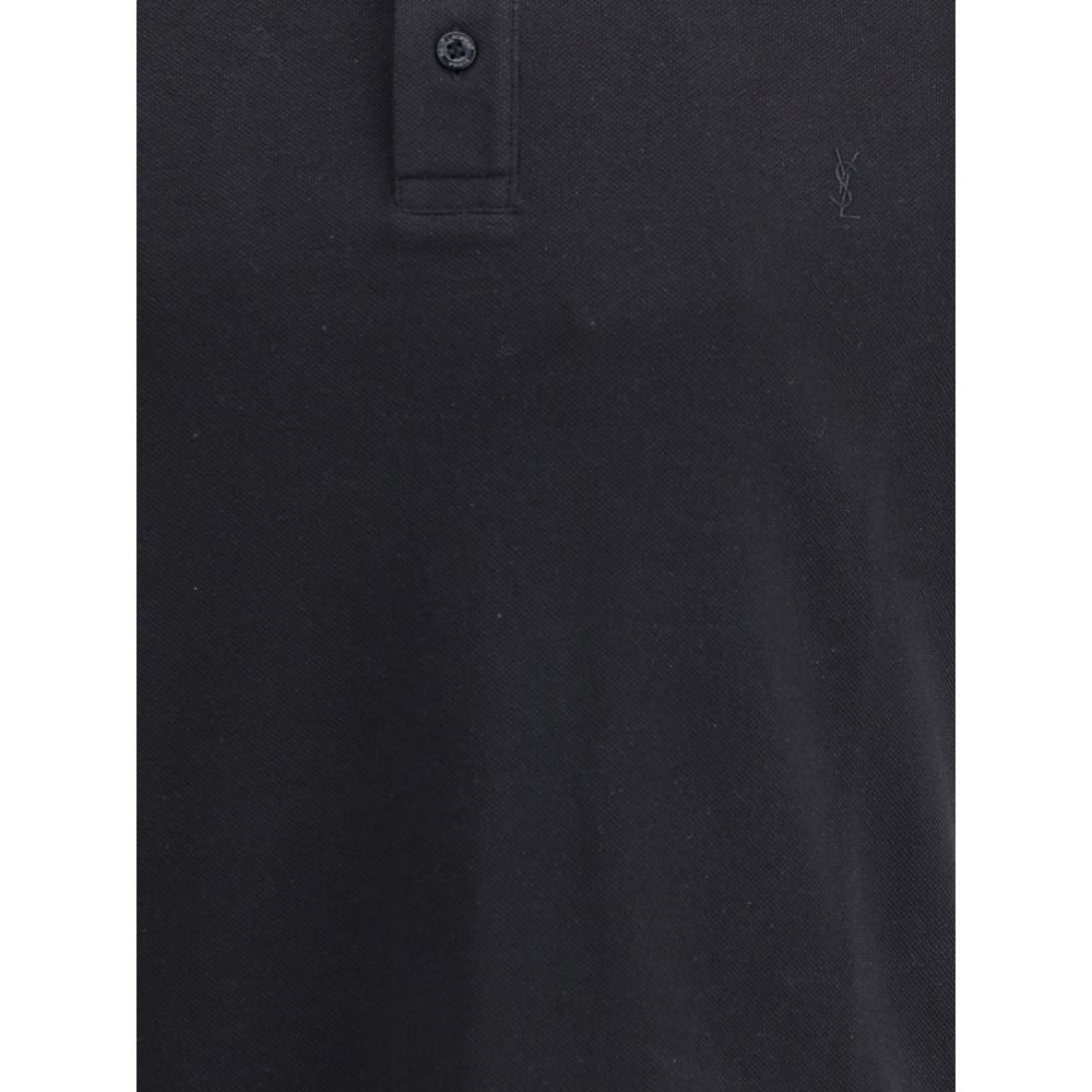 Saint Laurent Schwarzes Baumwoll-Poloshirt