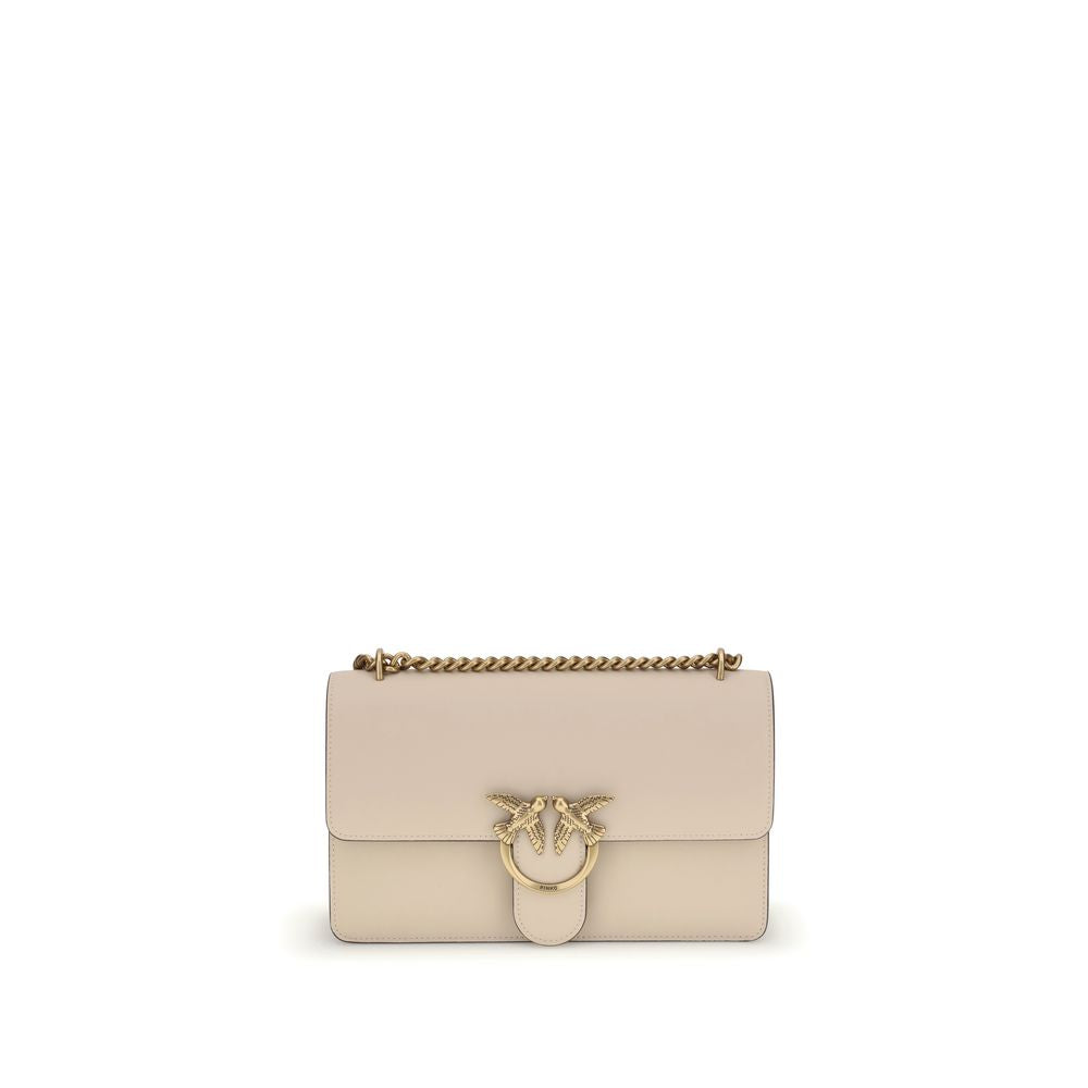 PINKO Beige Kalbshaut Bos Taurus Schultertasche