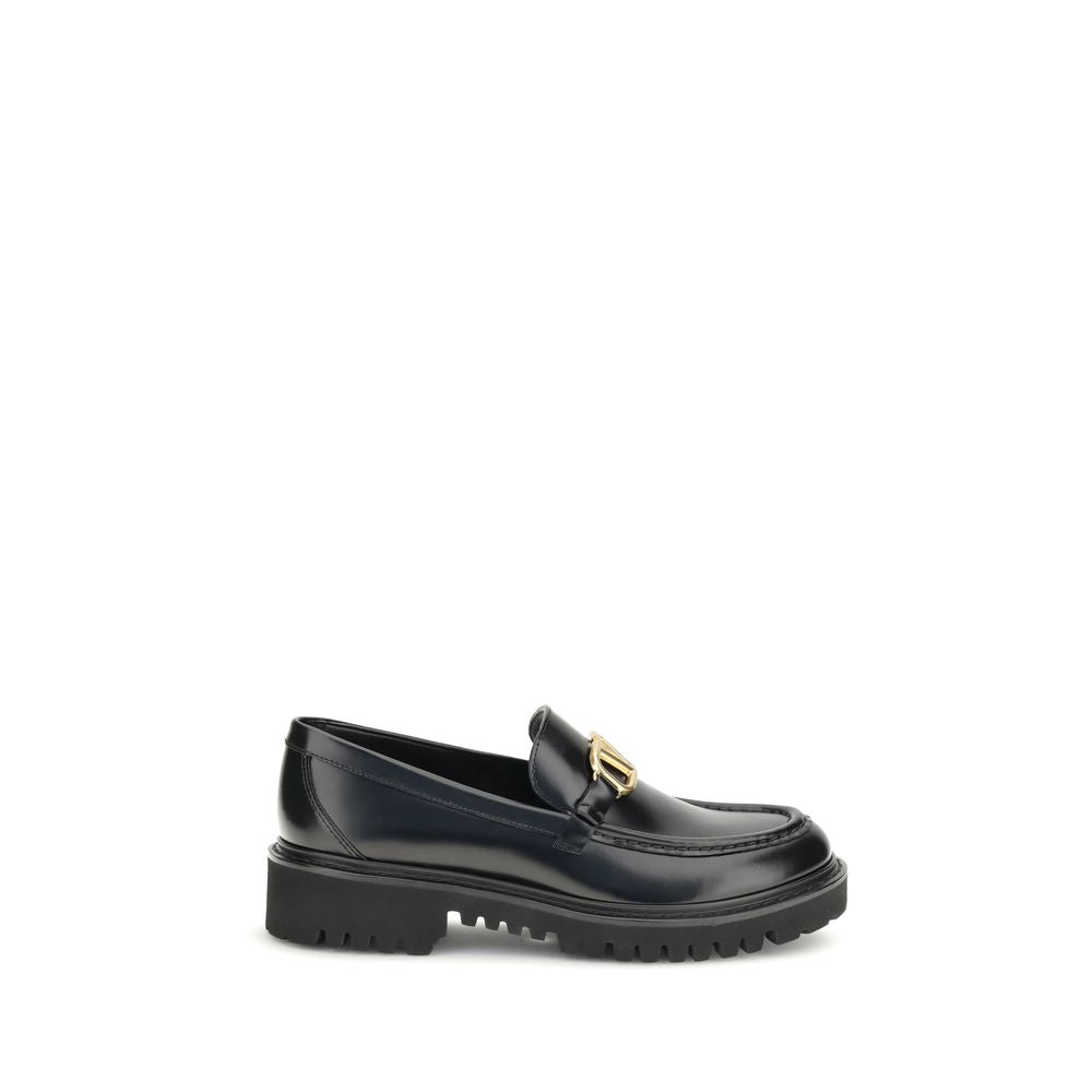 Valentino Garavani Elegante Schwarze Leder-Loafer zum Hineinschlüpfen