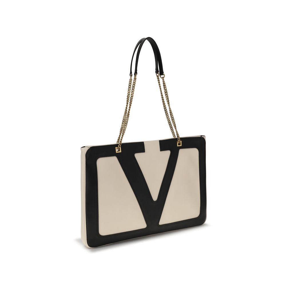 Valentino Garavani Cremefarbene Lamm Ovis Aries Aries Schultertasche