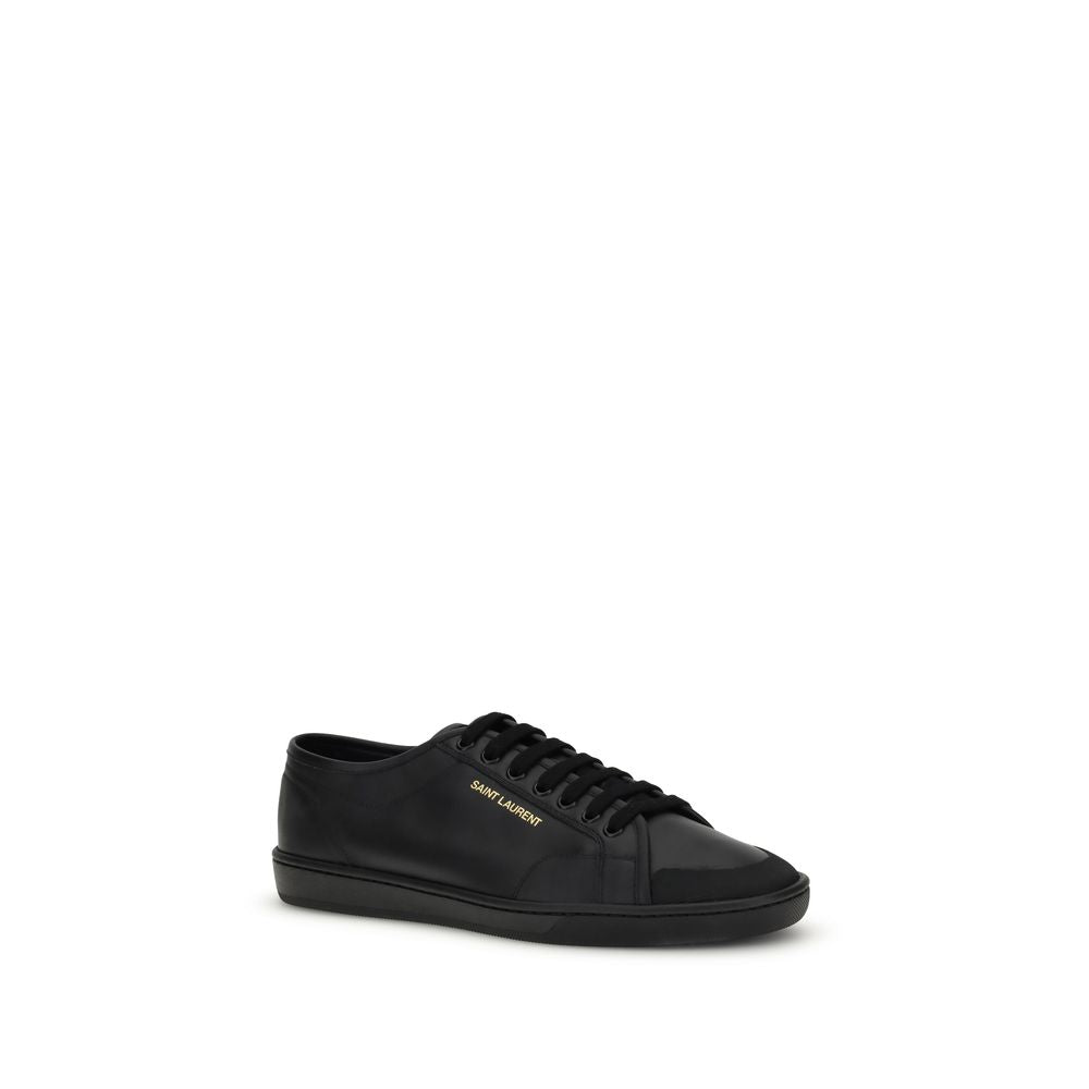 Saint Laurent Schwarze Sneakers aus Kalbsleder Bos Taurus Low Top