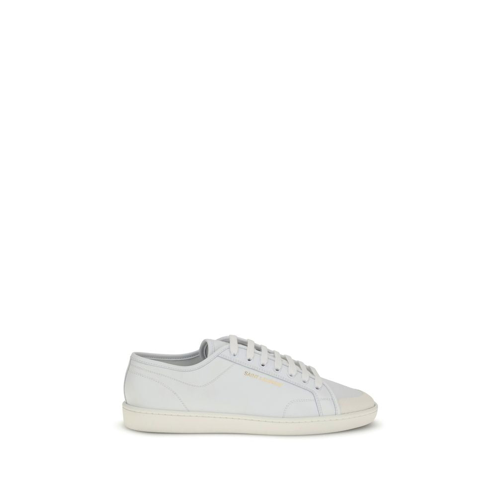 Saint Laurent Weiße Kalbshaut Bos Taurus Sneakers mit niedrigem Schaft