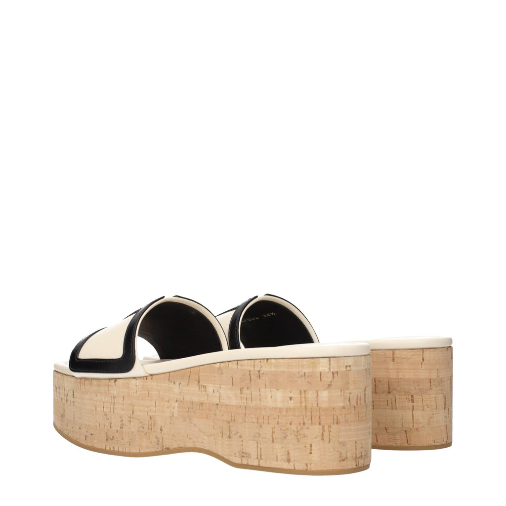 Valentino Garavani Beigefarbene Leder-Keilsandalen