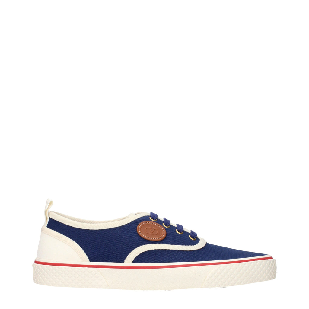 Valentino Garavani Blaue Stoff-Sneaker mit niedrigem Schaft