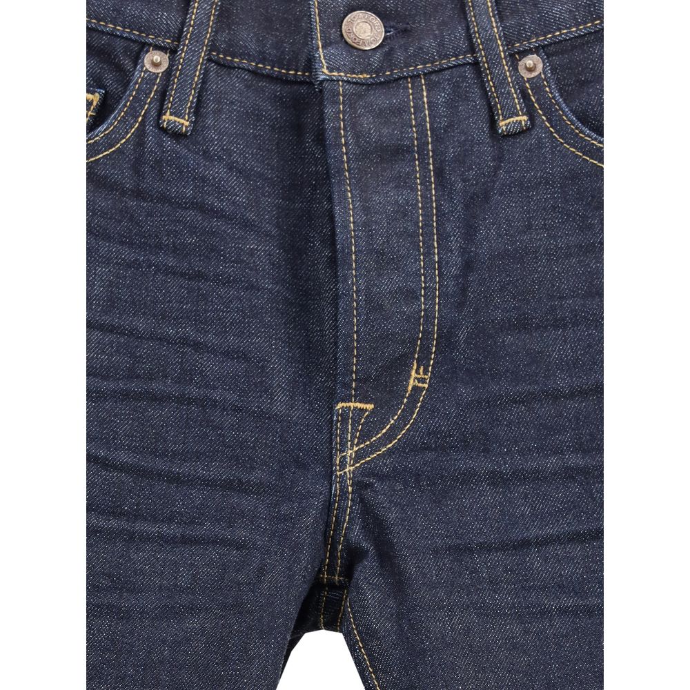 Tom Ford Gerade geschnittene Jeans aus blauem Baumwollstoff