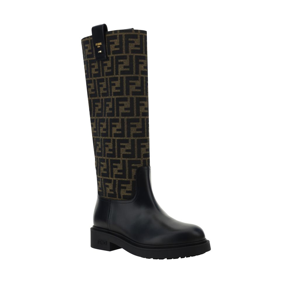 Fendi Braune Gummistiefel