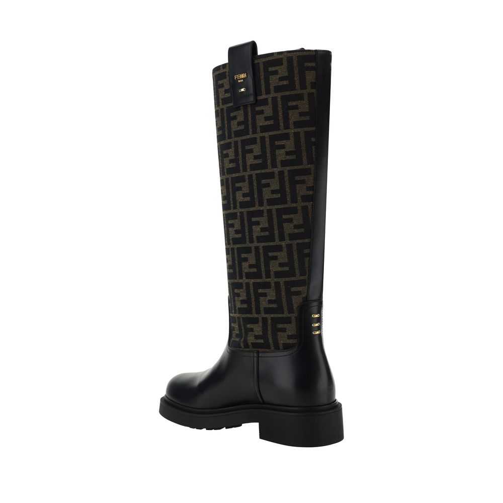 Fendi Braune Gummistiefel