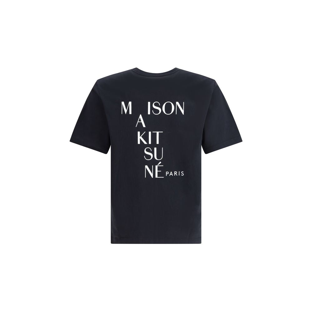 Maison Kitsuné Baumwoll-T-Shirt in Schwarz