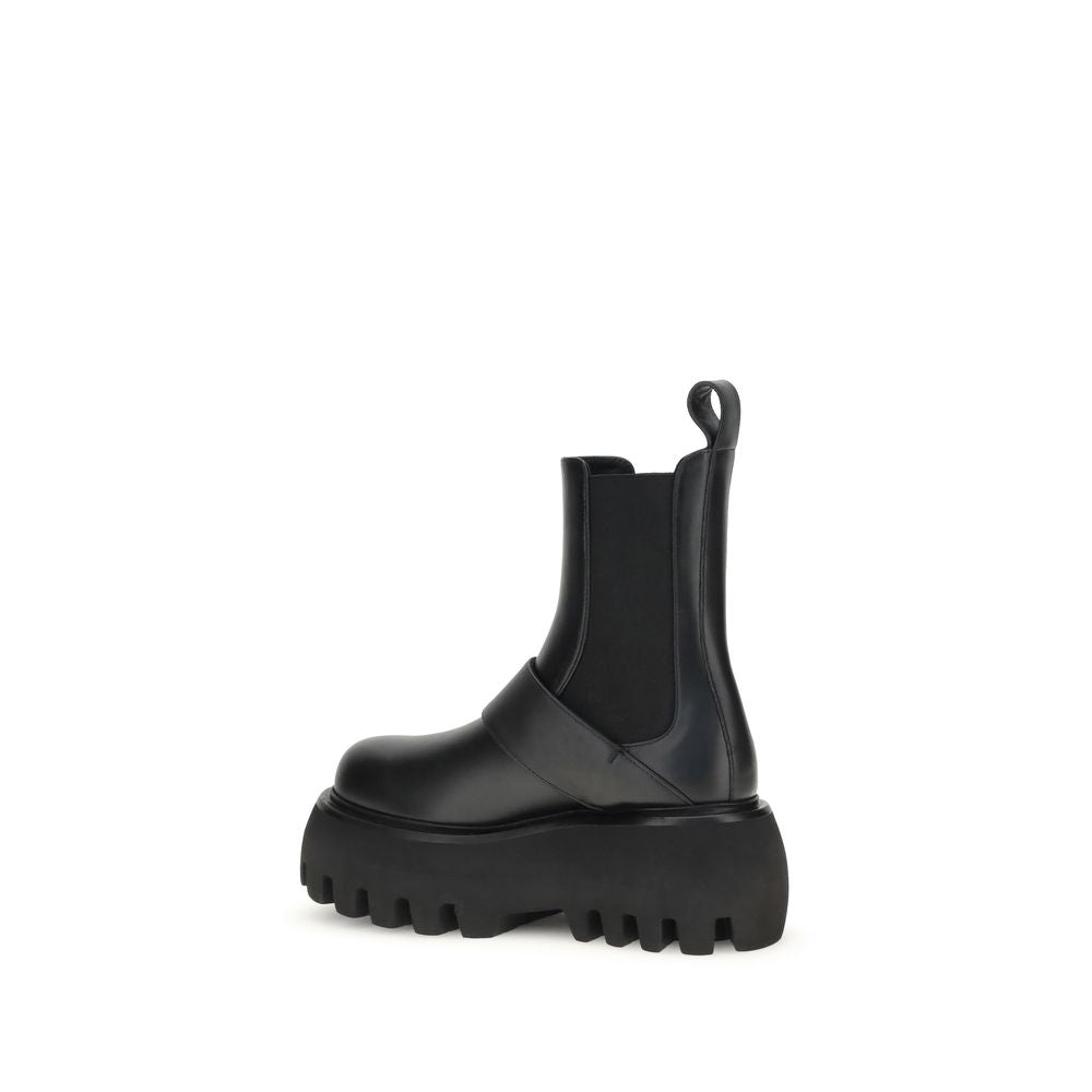 Alexander McQueen Schwarze Kalbshaut Bos Taurus Stiefeletten