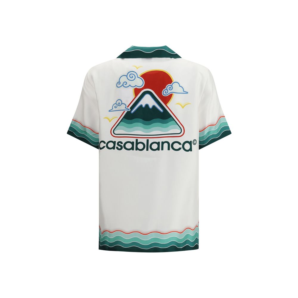 Casablanca Seidenhemd mit Muster in Weiß