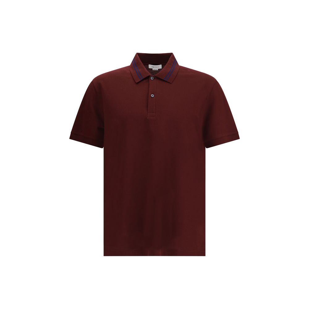 Alexander McQueen Baumwoll-Poloshirt in Bordeaux