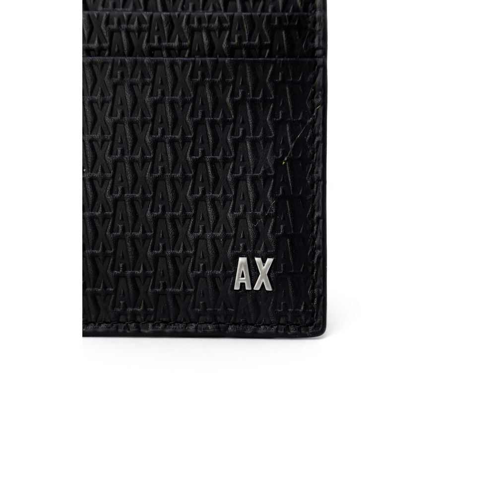 Armani Exchange Schwarzes Leder Portemonnaie