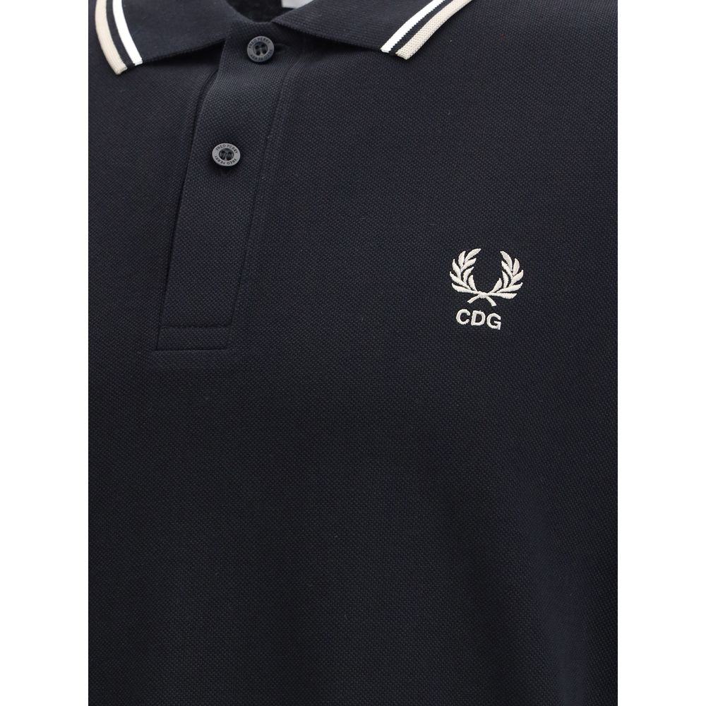 Comme Des Garçons Schwarzes Baumwoll-Poloshirt