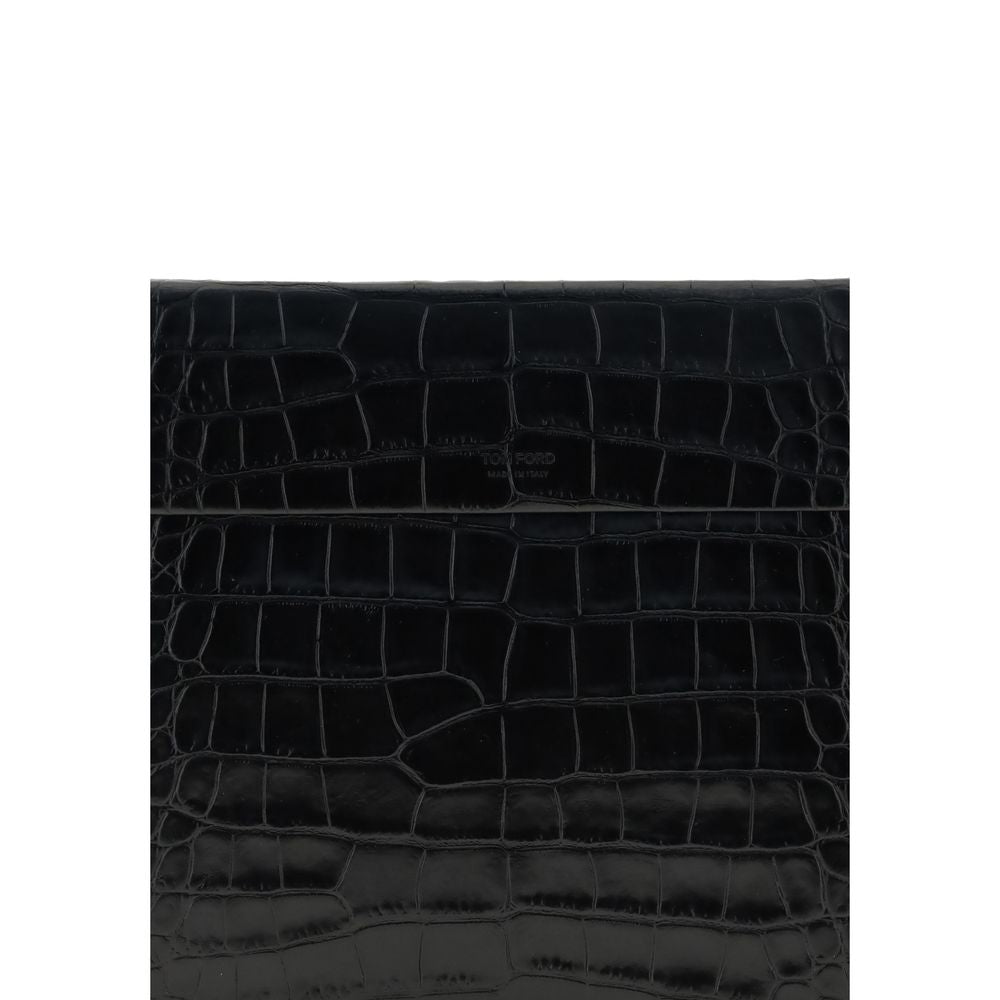 Tom Ford Schwarze Leder-Clutch