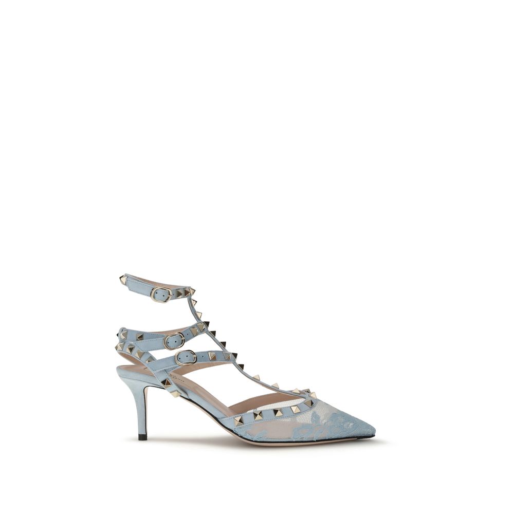Valentino Garavani Hellblaue High-Heel-Pumps aus Stoff