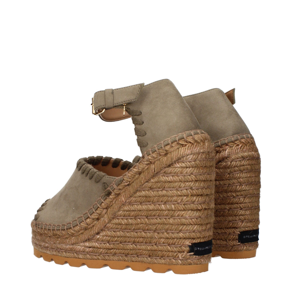 Stella McCartney Grüne Leder-Keilsandalen