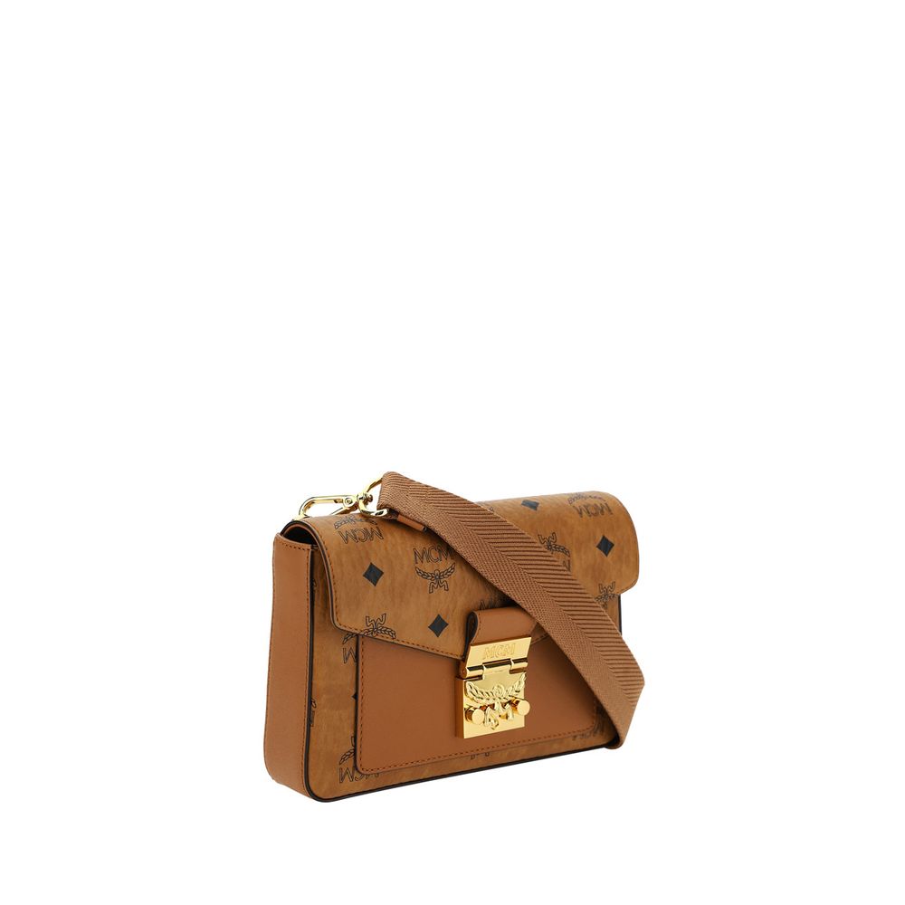 MCM Braune Kalbshaut Bos Taurus Schultertasche