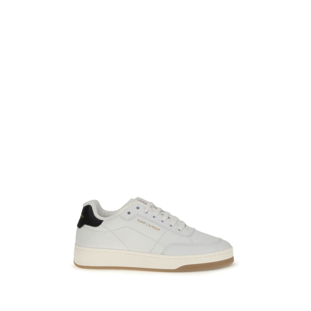 Saint Laurent Weiße Kalbshaut Bos Taurus Sneakers mit niedrigem Schaft