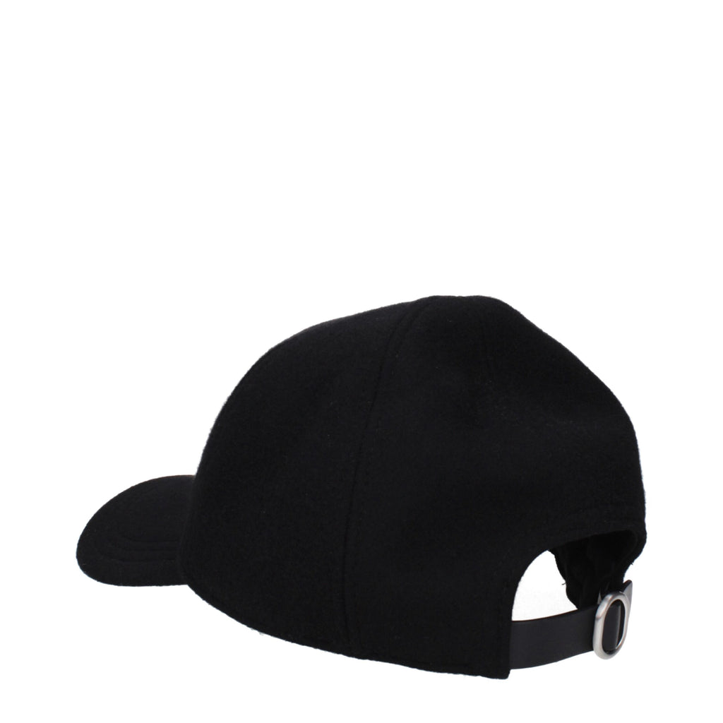Jil Sander Schwarze Kaschmir-Kappe (Baseball-Cap)
