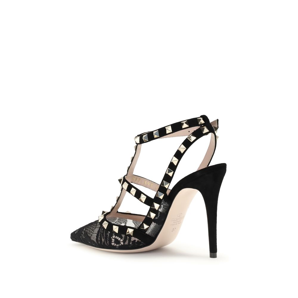 Valentino Garavani Schwarze Polyamid-Plateau-Pumps