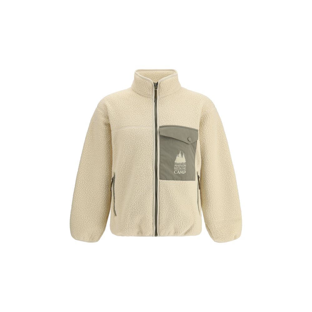 Maison Kitsuné Cremefarbene Polyester-Jacke
