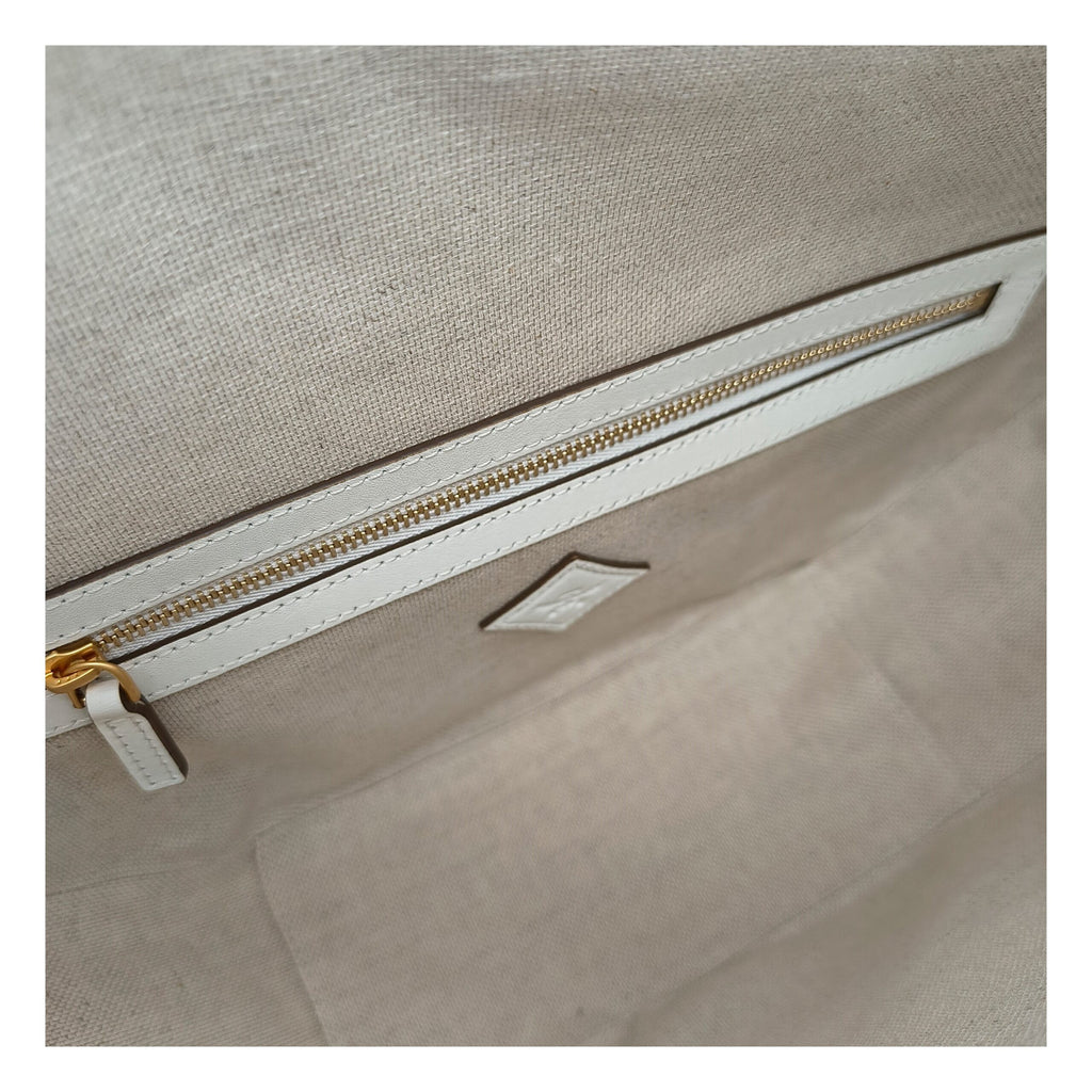 MCM Beigefarbene Raffiabag mit Schulterriemen