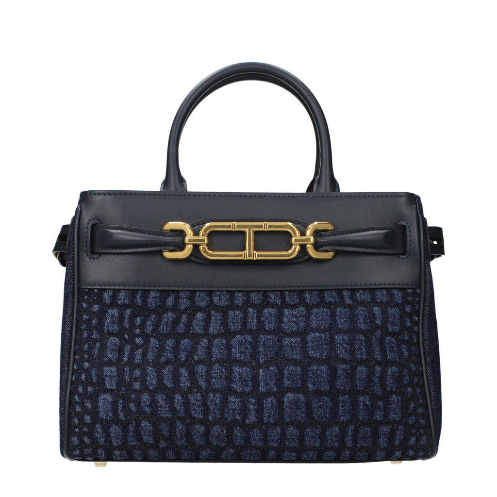 Tom Ford Blaue Stoffhandtasche
