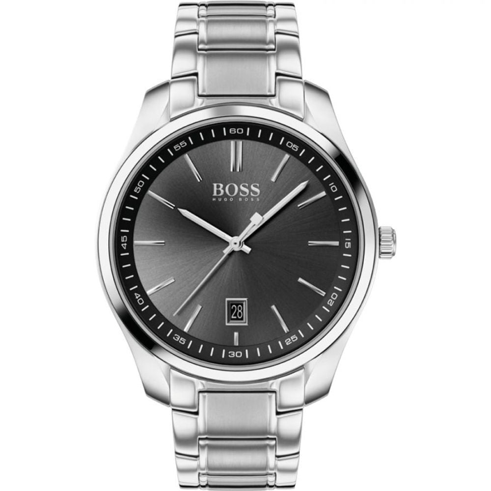 Hugo Boss Elegante Edelstahl-Armbanduhr in Grau
