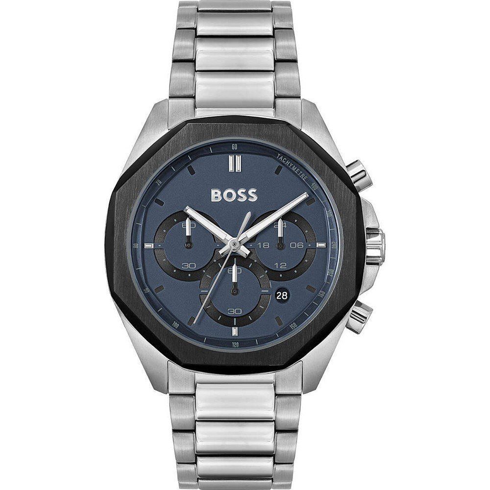 Hugo Boss Elegante Edelstahl-Armbanduhr in Grau