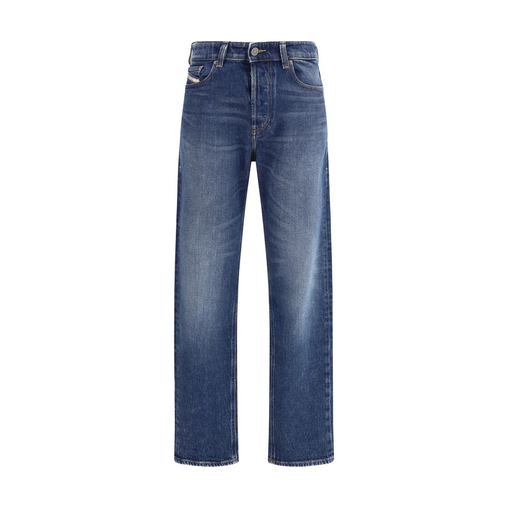 Diesel Gerade geschnittene Jeans aus blauem Baumwoll-Denim