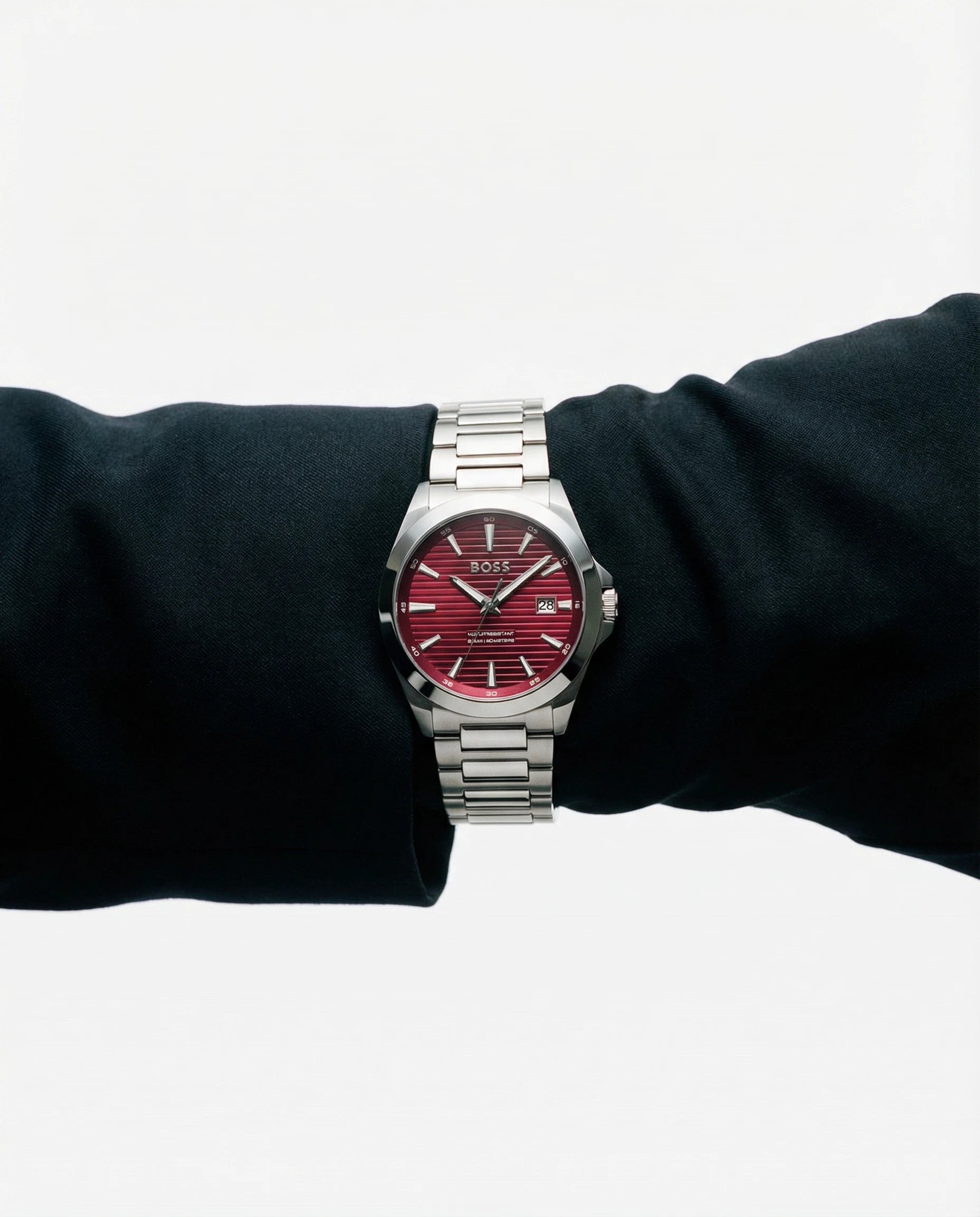 Hugo Boss Elegante Edelstahl-Armbanduhr in Grau